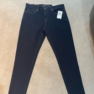 NWT $99 Michael Kors Women's Izzy Skinny Ankle Mid-Rise Dark Blue Jeans Size 8